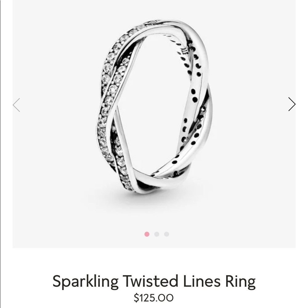 Pandora sparkling twisted lines ring, 4.5